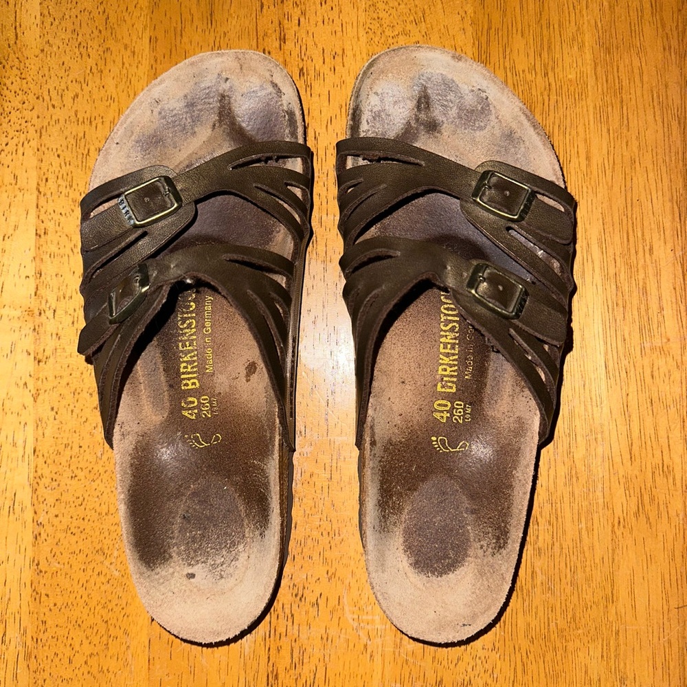 Birkenstock Granada Brown Leather Sandals with adjustable Buckles